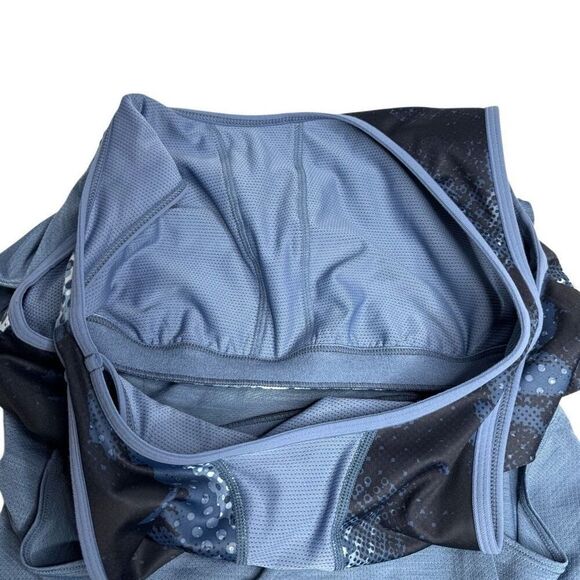 Athleta blue abstract pattern supercharged tank top with built in bra size XL - Picture 9 of 13